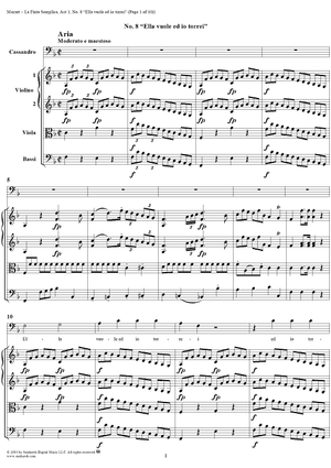 "Ella vuole ed io torrei", No. 8 from "La Finta Semplice", Act 1, K46a (K51) - Full Score