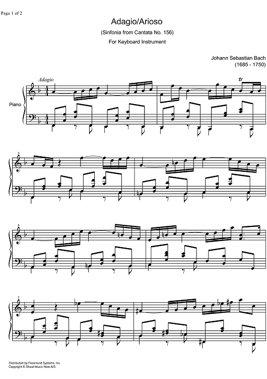 Adagio/Arioso Sinfonia from Cantata No.156 BWV 156