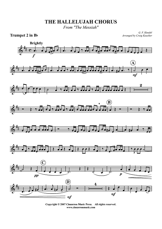 Hallelujah Chorus - From "The Messiah" - Trumpet 2 in Bb