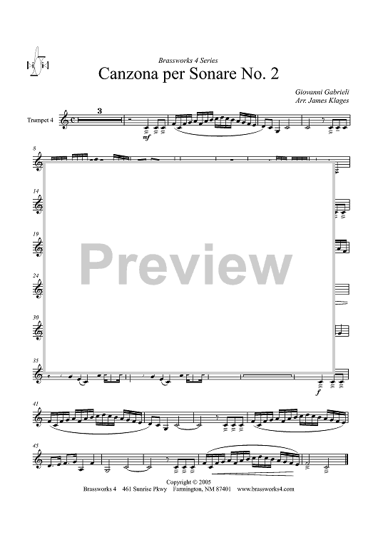 Canzona per Sonare No. 2 - Trumpet 4