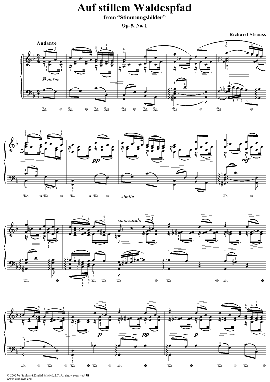 Stimmungsbilder, Op. 9, No. 1 - Auf stillem Waldespfad