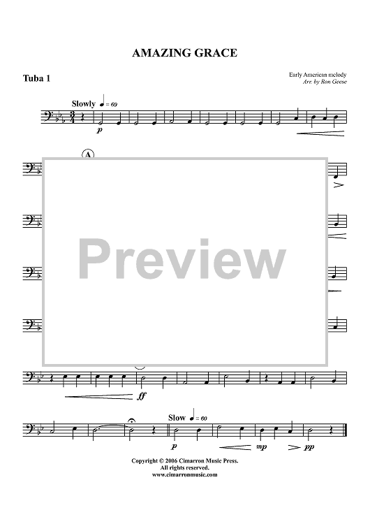 Amazing Grace - Tuba 1