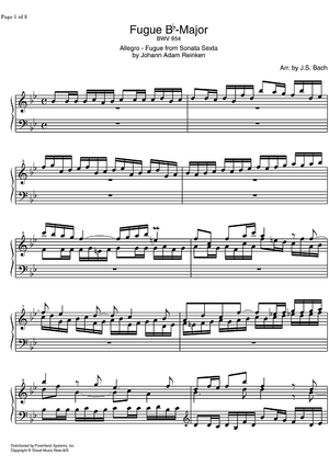 Fugue Bb Major BWV 954