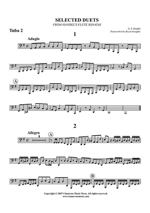 Selected Duets from Handel's Flute Sonatas - Tuba 2