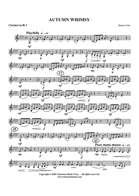 Autumn Whimsy - Clarinet 3 in B-flat