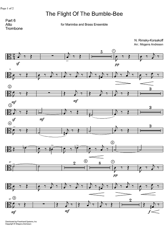 The Flight of the Bumble-Bee from "The Tale of Tsar Sultan" - Alto Trombone