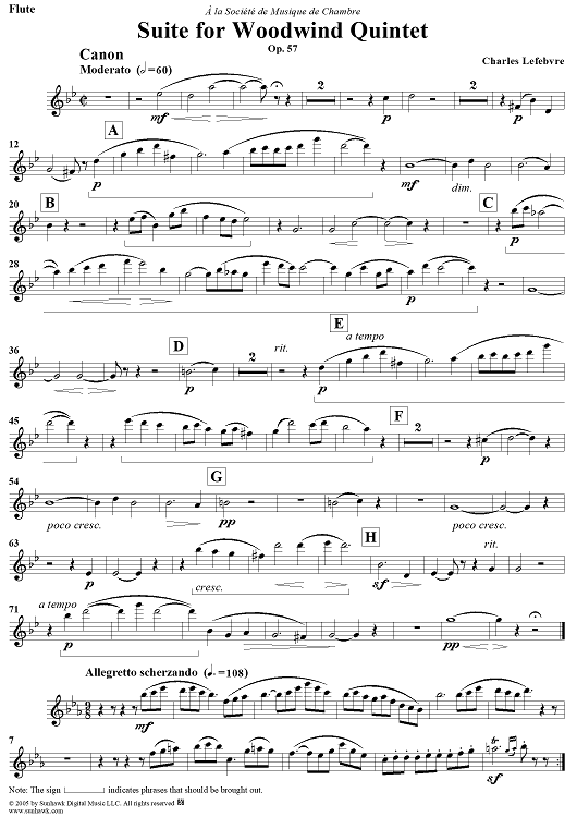 Suite for Woodwind Quintet, Op. 57 - Flute