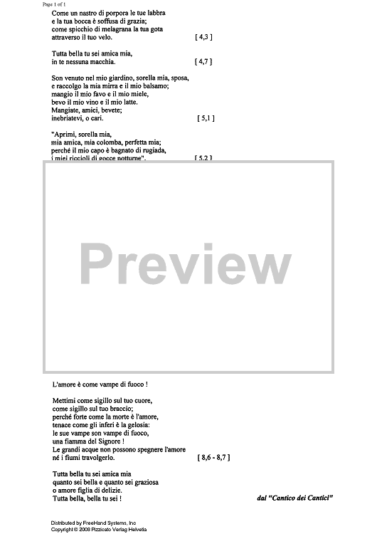 "Come un nastro di porpora..." - Lyrics