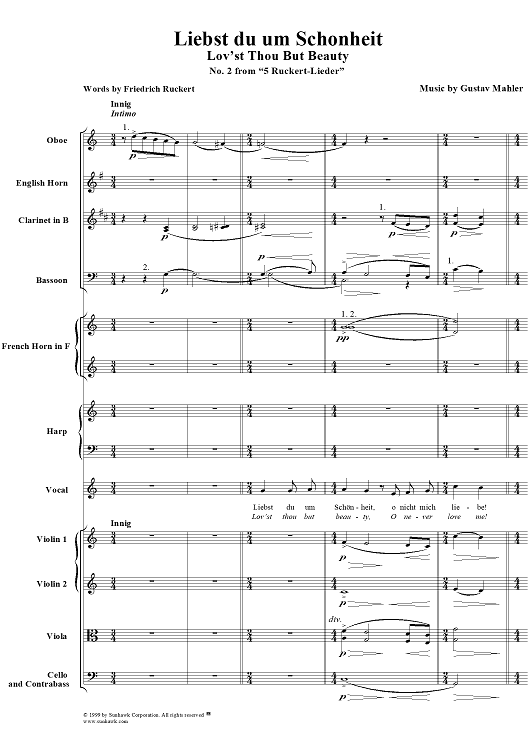 Liebst du um Schönheit - No. 2 from "5 Rückert-Lieder"