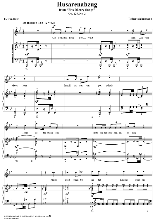 Five Merry Songs, Op. 125, No. 2: Husarenabzug