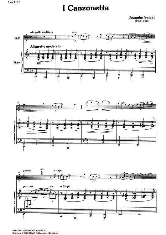 Canzonetta No. 1 - Score