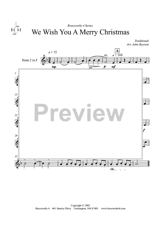 We Wish You a Merry Christmas - Horn 2 in F
