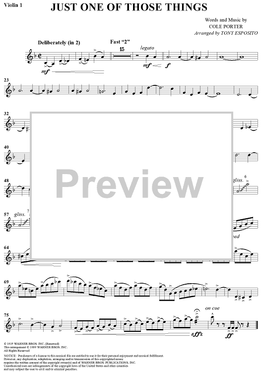 Just One of Those Things - Violin 1