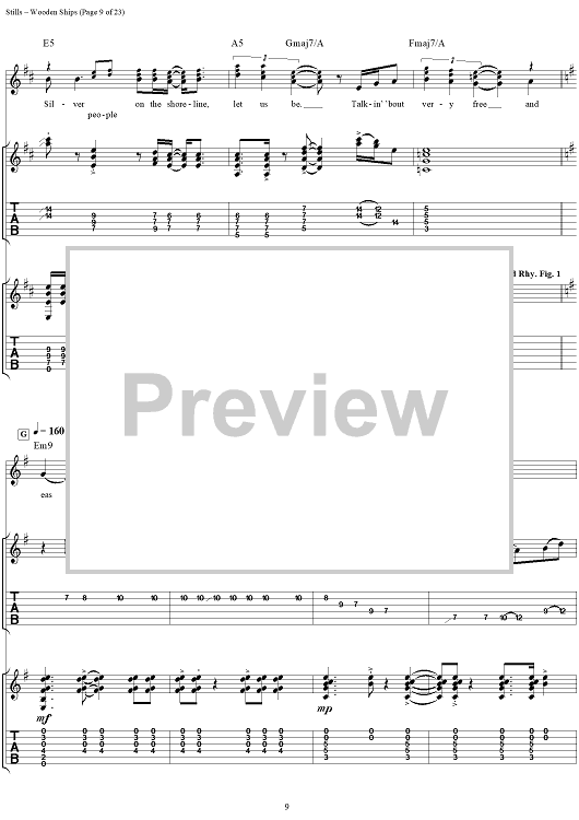 Wooden Ships" Sheet Music by Crosby, Stills & Nash for Guitar Tab/Vocal Sheet Music Now