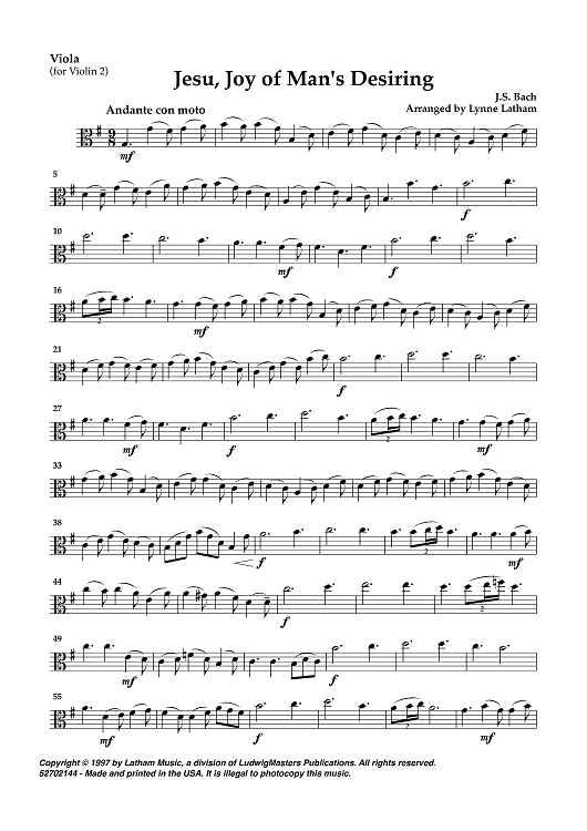 Jesu, Joy of Man's Desiring - Viola
