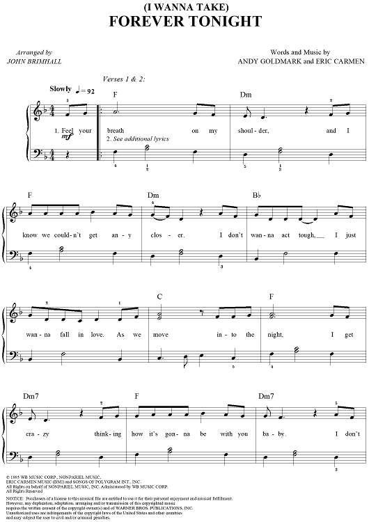 (I Wanna Take) Forever Tonight