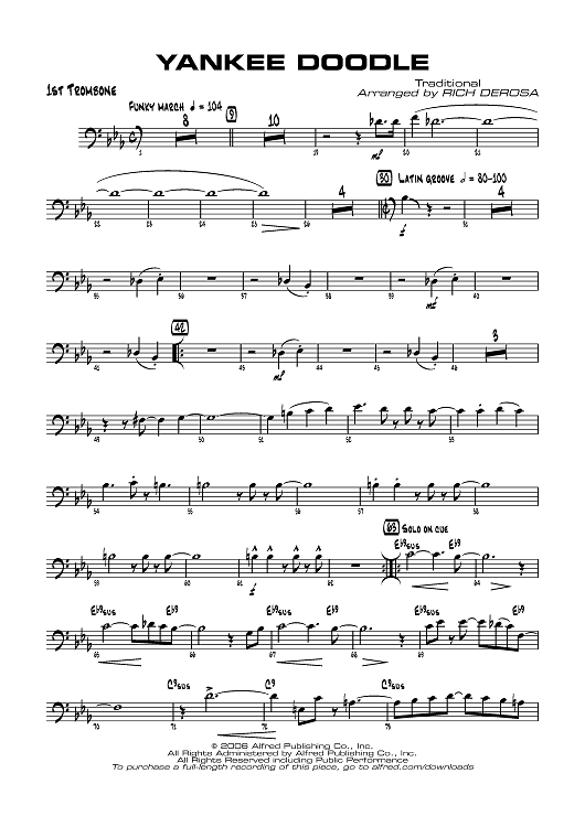 Yankee Doodle - Trombone 1