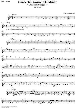 Concerto Grosso No. 8 in G Minor, Op. 6, "Christmas Concerto" - Solo Violin 1