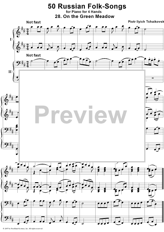 50 Russian Folk-Songs. No. 28. On the Green Meadow