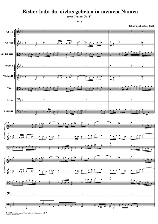 Bisher habt ihr nichts gebeten in meinem Namen - No. 1 from Cantata no. 87, BWV87