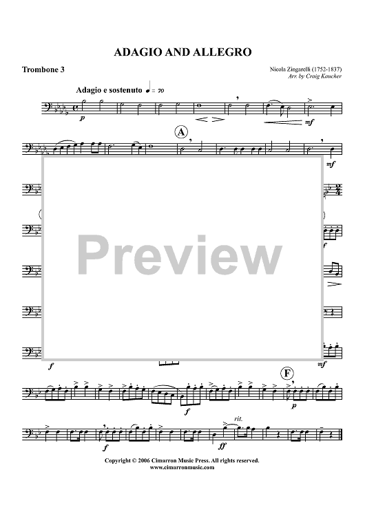 Adagio and Allegro - Trombone 3