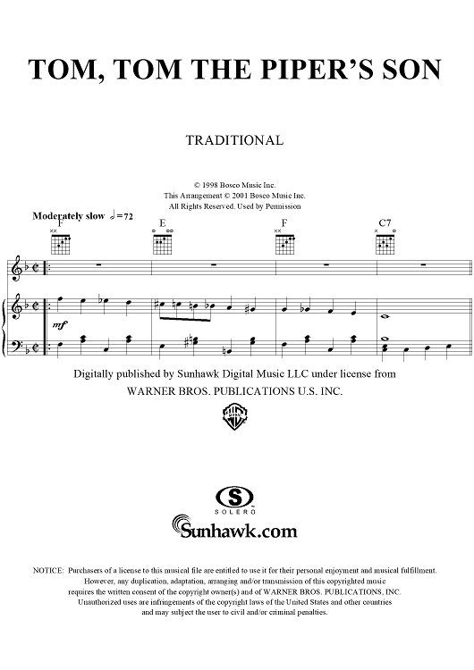 Tom, Tom the Piper's Son