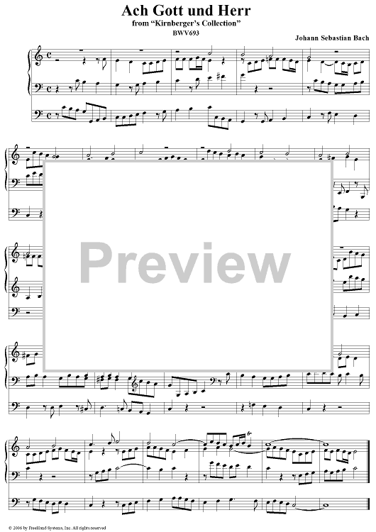 Ach Gott und Herr, from "Kirnberger's Collection", BWV693