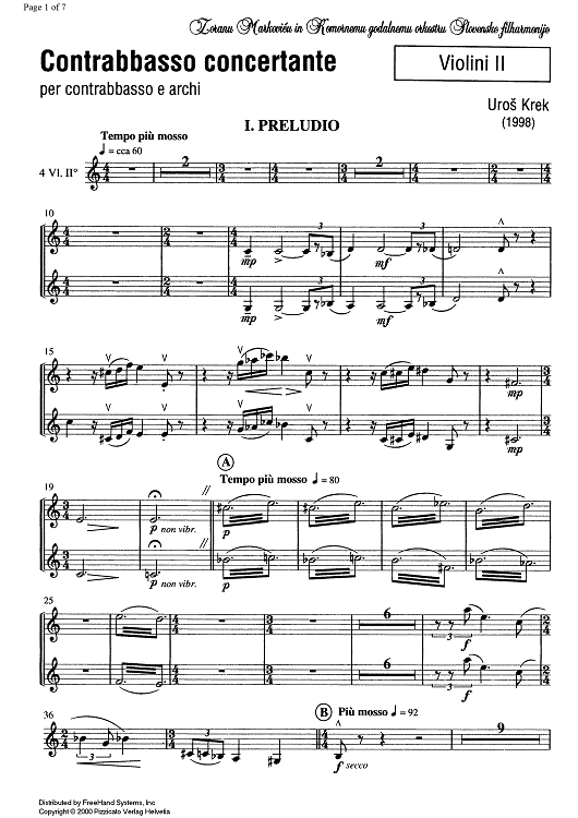 Contrabbasso concertante - Violin 2