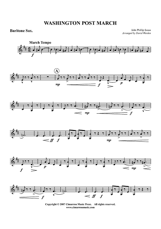 Washington Post March - Baritone Saxophone