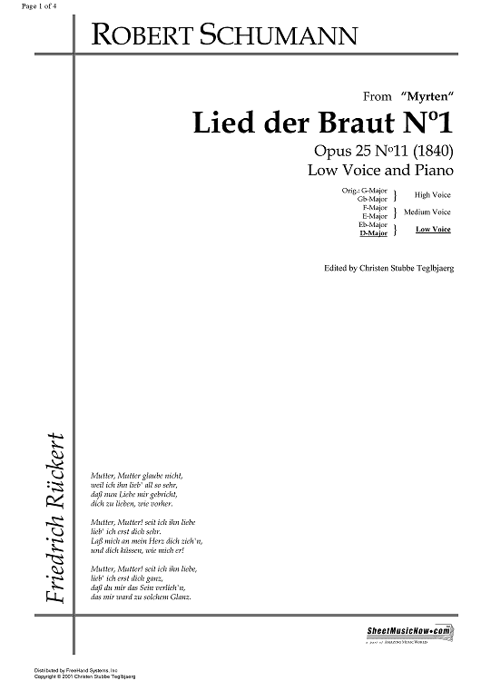 Lied der Braut No. 1 Op.25 No.11