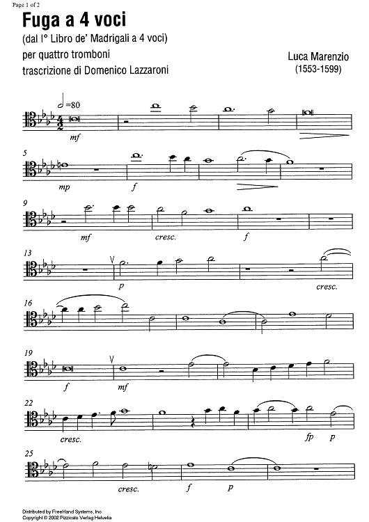 Fuga a 4 voci - Trombone 1