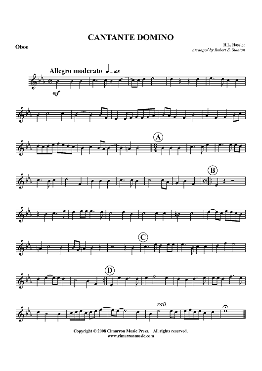 Cantate Domino - Oboe