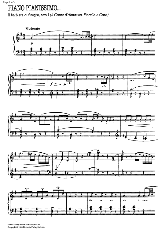 Piano Pianissimo from Il Barbiere di Siviglia