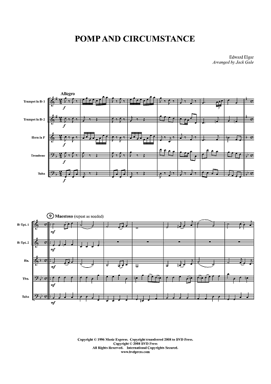 Pomp and Circumstance - Score