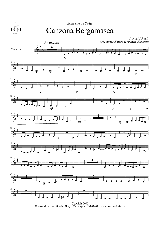 Canzona Bergamasca - Trumpet 4