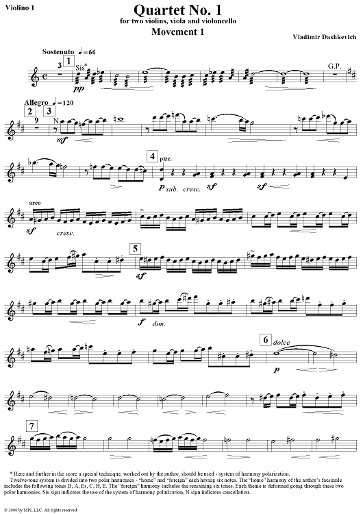 String Quartet No. 1 - Violin 1