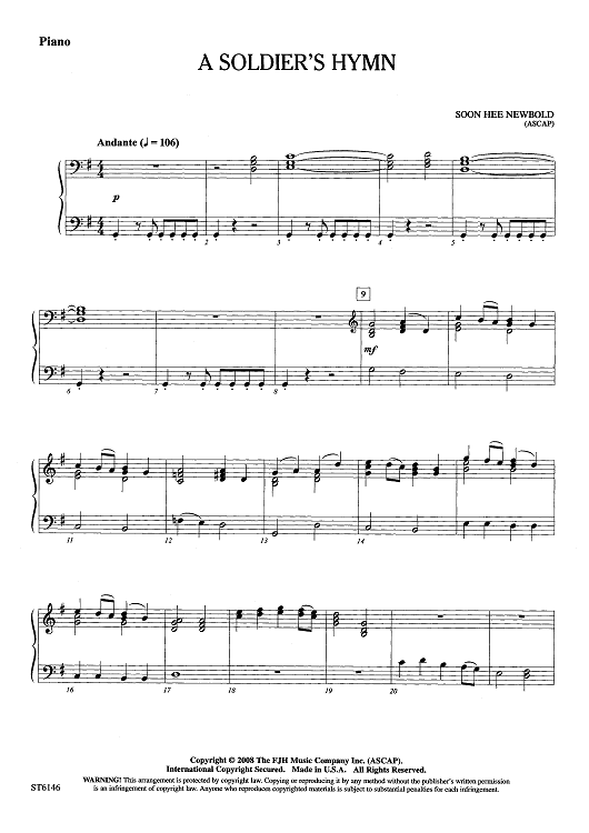 A Soldier's Hymn - Piano
