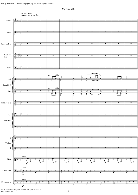 Capriccio Espagnol, Op. 34, II. Variazioni