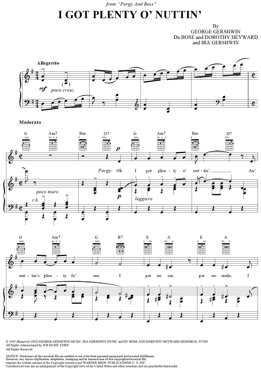 I Got Plenty o' Nuttin'