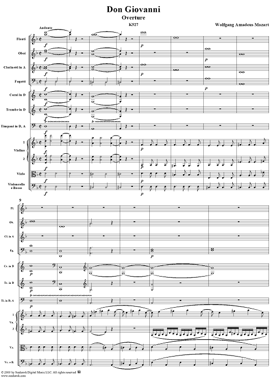Overture, from "Don Giovanni", K527 - Full Score