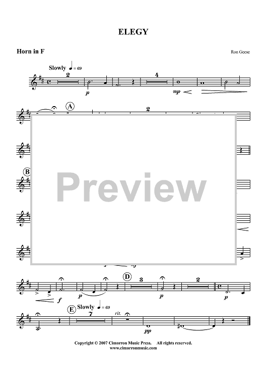 Elegy - Horn in F