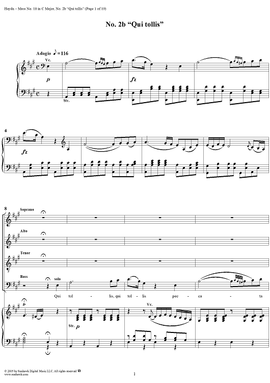 Mass No. 10 (Kriegsmesse) in C Major, "Paukenmesse": Qui tollis