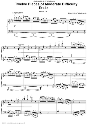 Twelve Pieces of Moderate Difficulty. No. 1. Étude