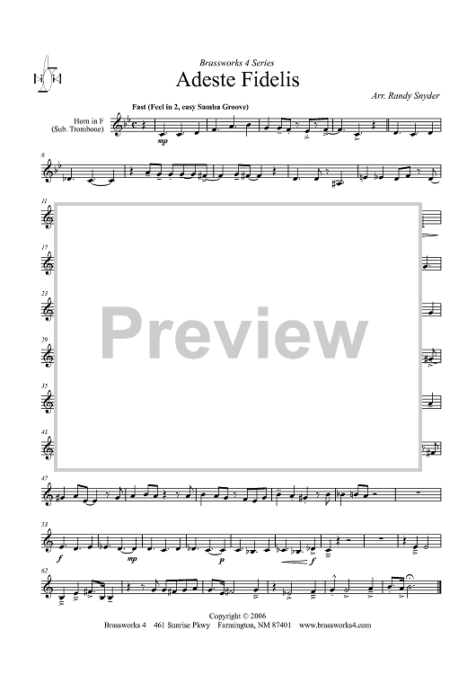 Adeste Fidelis - Horn in F (opt. Trombone)