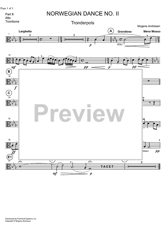 Norwegian Dance No. 2 - Alto Trombone