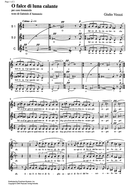 O falce di luna calante - Score