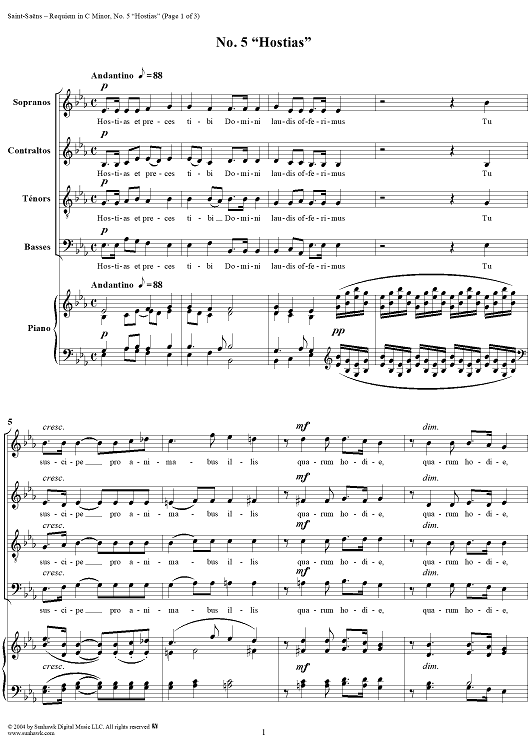 Requiem in C Minor, Op. 54: No. 5, Hostias