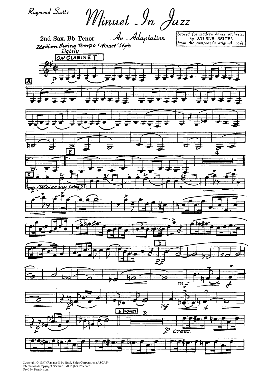 Minuet In Jazz - Tenor Sax 2