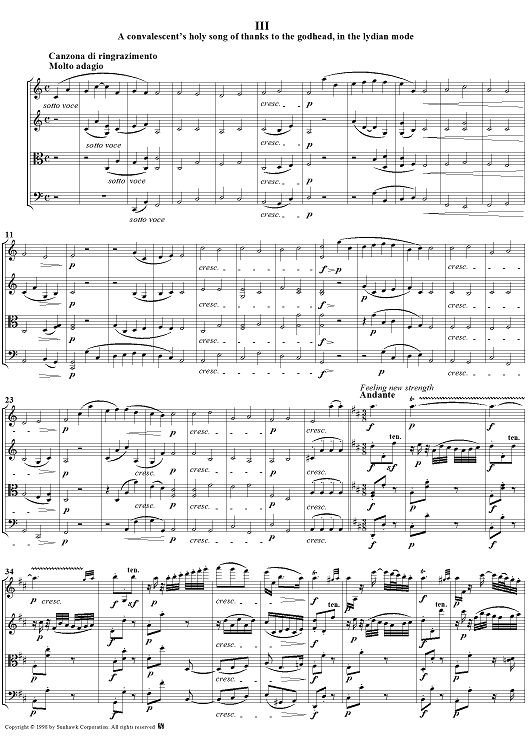 Op. 132, Movement 3 - Score