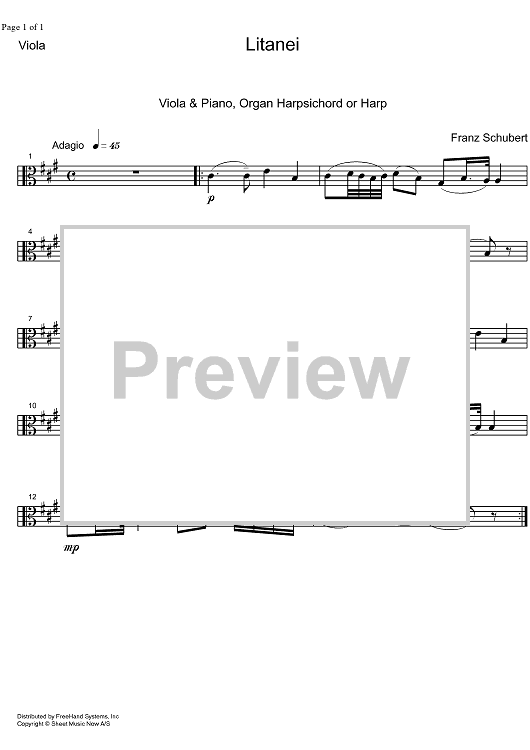 Litanei auf das Fest Allerseelen D343 - Viola